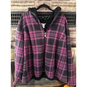 Catherins 3x fleece zipup hoodie Purple & Black